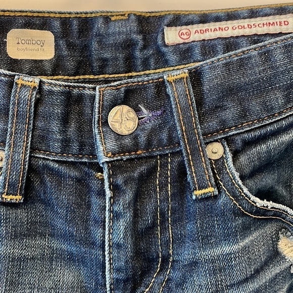 Sz24 Adriano Goldschmied AG Tomboy boyfriend fit Distressed Medium Wash in VGUC - Picture 8 of 16